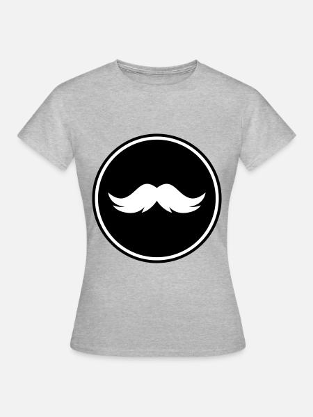 Schnurrbart symbol - Frauen T-Shirt - Grau meliert