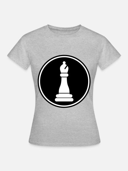 Schachfigur symbol - Frauen T-Shirt - Grau meliert
