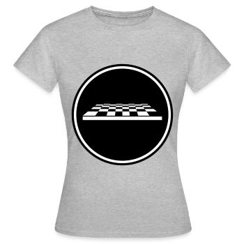 Schachbrett symbol - Frauen T-Shirt - Grau meliert - Vorne - AI Model Female 172 dark (172cm)
