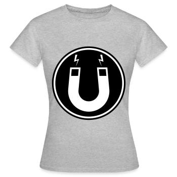 Hufeisen magnet - Frauen T-Shirt - Grau meliert - Vorne - AI Model Female 172 dark (172cm)