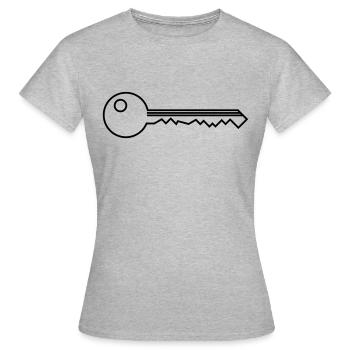 Schlüssel - Frauen T-Shirt - Grau meliert - Vorne - AI Model Female 172 dark (172cm)