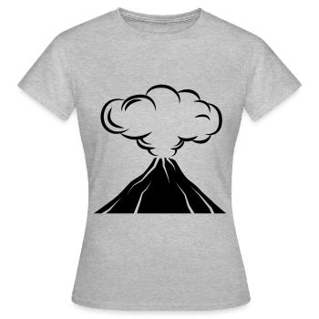 Icône de volcan - T-shirt Femme - gris chiné - Devant - AI Model Female 172 dark (172cm)