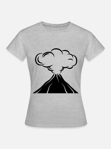 Vulkan icon symbol - Frauen T-Shirt - Grau meliert