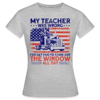 Sattelzug Sattelschlepper Fernfahrer Geschenk - Frauen T-Shirt - Grau meliert - Vorne - AI Model Female 172 dark (172cm)