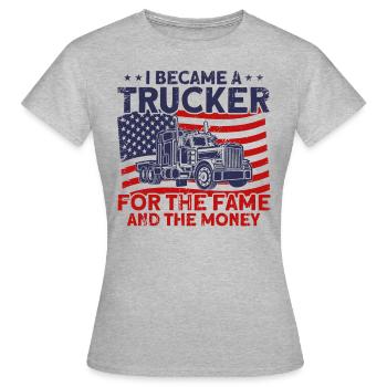Trucker Sattelzug Fernfahrer Geschenk - Frauen T-Shirt - Grau meliert - Vorne - AI Model Female 172 dark (172cm)