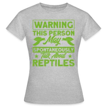 Reptile Reptile Lézards Cadeau - T-shirt Femme - gris chiné - Devant - AI Model Female 172 dark (172cm)