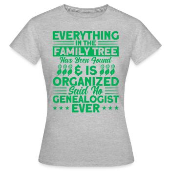 Arbre généalogique Généalogie Cadeau de généalogie - T-shirt Femme - gris chiné - Devant - AI Model Female 172 dark (172cm)