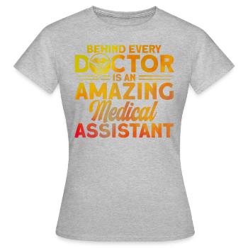 Assistentin im Gesundheitswesen Medizinische Assis - Frauen T-Shirt - Grau meliert - Vorne - AI Model Female 172 dark (172cm)