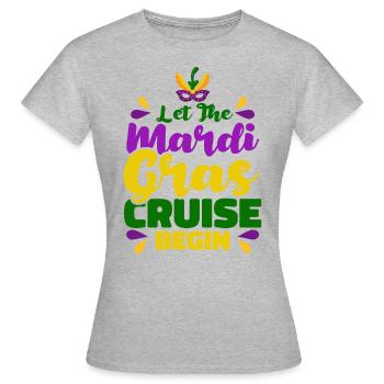 Que la croisière Mardi Gras commence Mardi Gra - T-shirt Femme - gris chiné - Devant - AI Model Female 172 dark (172cm)