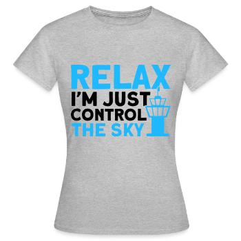 Luftverkehrskontrolle Fluglotse Flughafen Geschenk - Frauen T-Shirt - Grau meliert - Vorne - AI Model Female 172 dark (172cm)