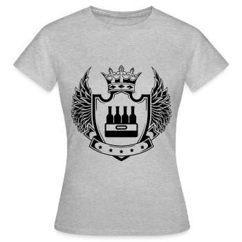 Caisse de bouteille de bière - T-shirt Femme - gris chiné - Devant - AI Model Female 172 dark (172cm)