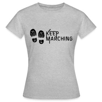 Continuez à marcher - T-shirt Femme - gris chiné - Devant - AI Model Female 172 dark (172cm)
