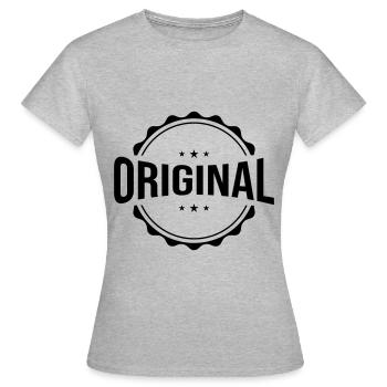 Emblème original - T-shirt Femme - gris chiné - Devant - AI Model Female 172 dark (172cm)