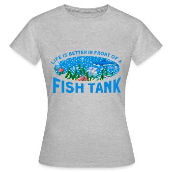 Aquarist Fish Keeper Hobby Aquarium Fish Keeper - T-shirt Femme - gris chiné - Devant - AI Model Female 172 dark (172cm)