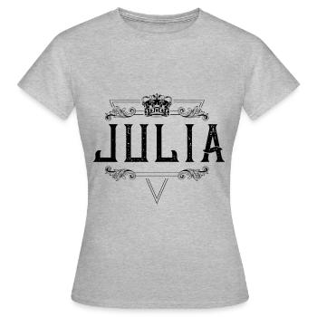 Nom Julia - T-shirt Femme - gris chiné - Devant - AI Model Female 172 dark (172cm)