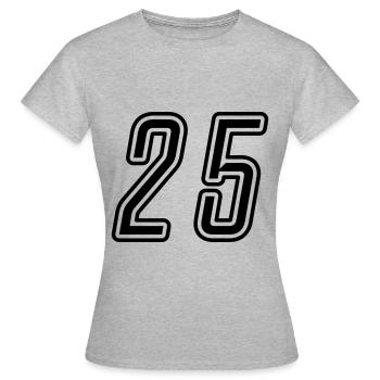 25 Number number - Women's T-Shirt - heather grey - Front - AI Model Female 172 dark (172cm)