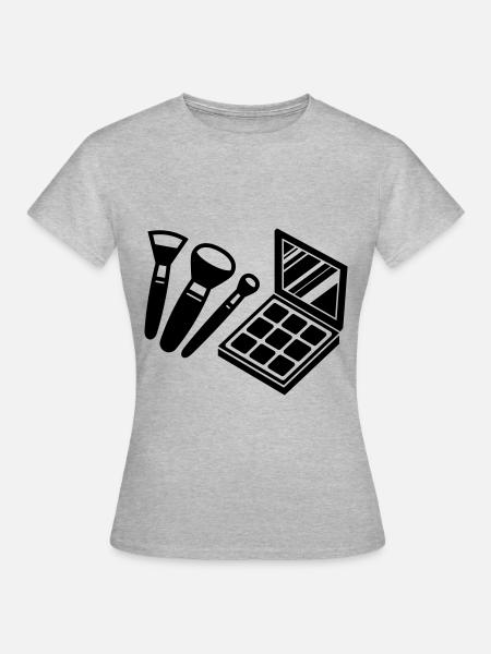 Make Up Kosmetik Icon - Frauen T-Shirt - Grau meliert