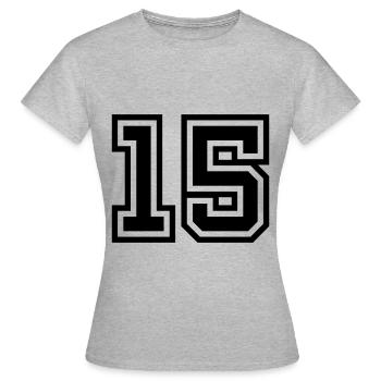 Symbole de 15 chiffres - T-shirt Femme - gris chiné - Devant - AI Model Female 172 dark (172cm)