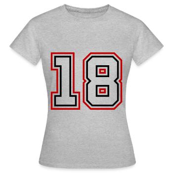 18 Numéro de numéro - T-shirt Femme - gris chiné - Devant - AI Model Female 172 dark (172cm)