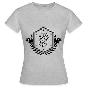 Symbole de dés - T-shirt Femme - gris chiné - Devant - AI Model Female 172 dark (172cm)