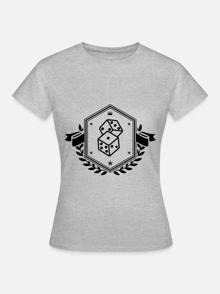 Würfel Symbol - Frauen T-Shirt - Grau meliert