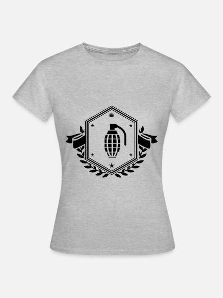 Granate wappen - Frauen T-Shirt - Grau meliert