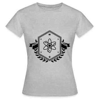 Armoiries de l’atome - T-shirt Femme - gris chiné - Devant - AI Model Female 172 dark (172cm)