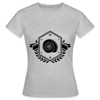 Armoiries de l’escargot coquille - T-shirt Femme - gris chiné - Devant - AI Model Female 172 dark (172cm)