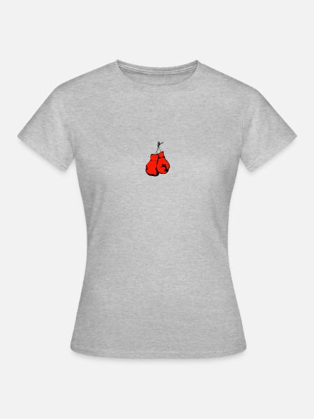 Boxhandschuhe - Frauen T-Shirt - Grau meliert