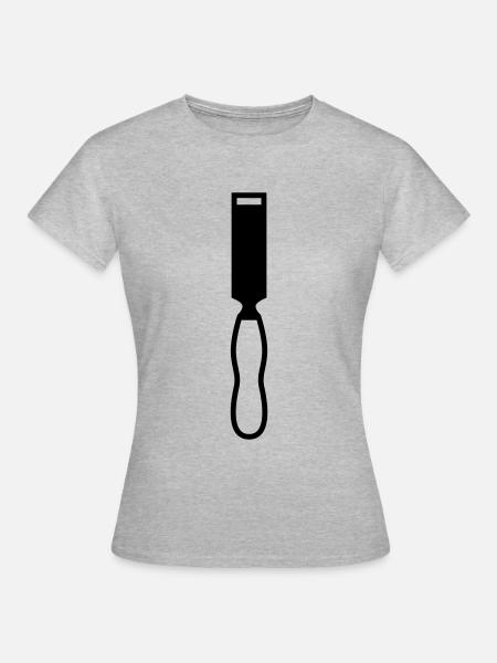 Meißel Symbol - Frauen T-Shirt - Grau meliert