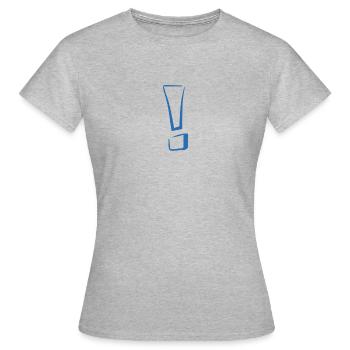 Ausrufezeichen blau - Frauen T-Shirt - Grau meliert - Vorne - AI Model Female 172 dark (172cm)