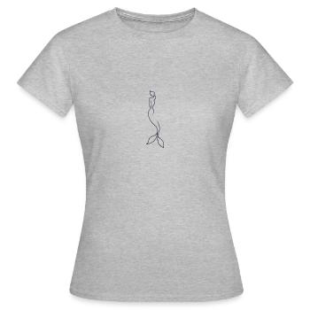 Meerjungfrau Silhouette Märchen Hand gezeichnet - Frauen T-Shirt - Grau meliert - Vorne - AI Model Female 172 dark (172cm)