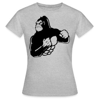 gorilla - Women's T-Shirt - heather grey - Front - AI Model Female 172 dark (172cm)