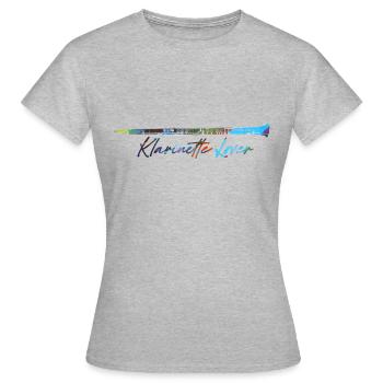 Clarinette,Instrument,Amant - T-shirt Femme - gris chiné - Devant - AI Model Female 172 dark (172cm)