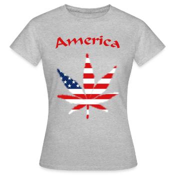 USA Amerika united states - Frauen T-Shirt - Grau meliert - Vorne - AI Model Female 172 dark (172cm)