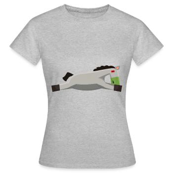 pferd schlapp platt burnout minimalistisch - Frauen T-Shirt - Grau meliert - Vorne - AI Model Female 172 dark (172cm)