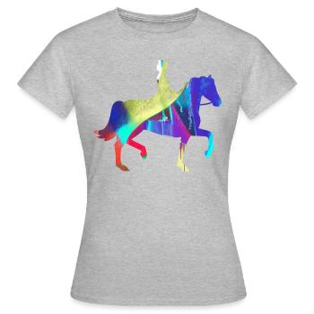 équitation,équitation,course,équitation,équitation - T-shirt Femme - gris chiné - Devant - AI Model Female 172 dark (172cm)