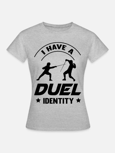 Fechter Fechten Duell - Frauen T-Shirt - Grau meliert