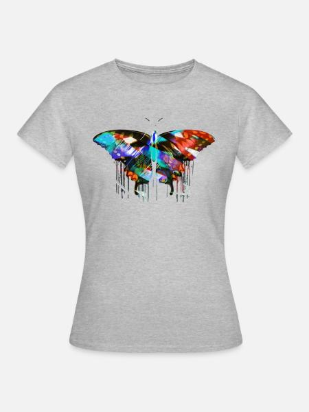 schmetterling,angelwings,Flügel,engel,graffiti - Frauen T-Shirt - Grau meliert