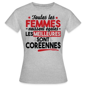Coréenne Corée Asie Séoul Femme Cadeau T-shirt - T-shirt Femme - gris chiné - Devant - AI Model Female 172 dark (172cm)