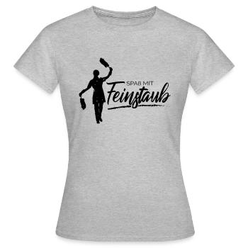 Spaß mit Feinstaub - Frauen T-Shirt - Grau meliert - Vorne - AI Model Female 172 dark (172cm)
