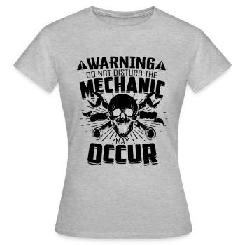 Störe nicht den Mechaniker Ernfthafte Verletzungen - Frauen T-Shirt - Grau meliert - Vorne - AI Model Female 172 dark (172cm)