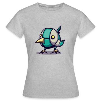 Robot Chick Bird - T-shirt Femme - gris chiné - Devant - AI Model Female 172 dark (172cm)