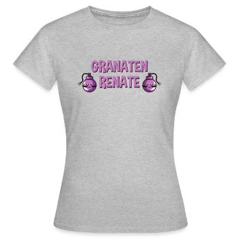 Granaten Renate Handgranate in pink und süß - Frauen T-Shirt - Grau meliert - Vorne - AI Model Female 172 dark (172cm)