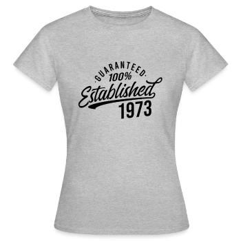 Guaranteed Released Vintage 1973 Birthday - Women's T-Shirt - heather grey - Front - AI Model Female 172 dark (172cm)