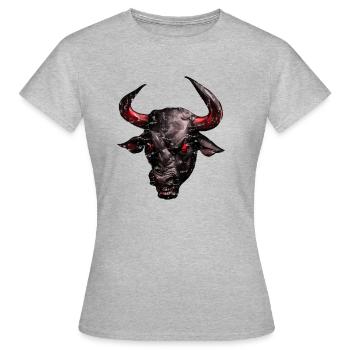 Marché boursier bull bull aux yeux rouges - T-shirt Femme - gris chiné - Devant - AI Model Female 172 dark (172cm)