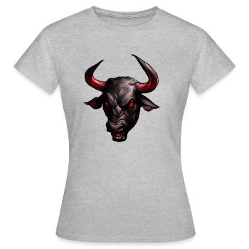 Marché boursier bull bull aux yeux rouges - T-shirt Femme - gris chiné - Devant - AI Model Female 172 dark (172cm)