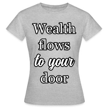 Prospérité manifeste : la richesse coule à votre porte Art - T-shirt Femme - gris chiné - Devant - AI Model Female 172 dark (172cm)