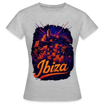 Île d’Ibiza Holiday Silhouette Cadeau d’été - T-shirt Femme - gris chiné - Devant - AI Model Female 172 dark (172cm)