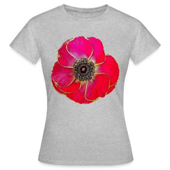 Coquelicot - T-shirt Femme - gris chiné - Devant - AI Model Female 172 dark (172cm)